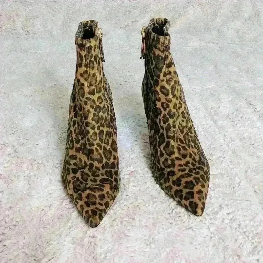 Good American Leopard Icon Bootie NWT Animal Print Stiletto